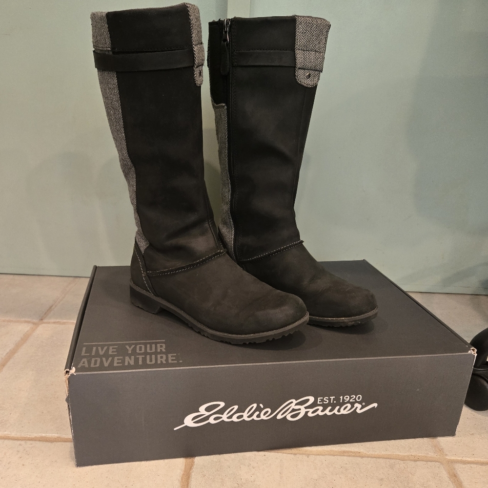 Eddie Bauer black & gray boots